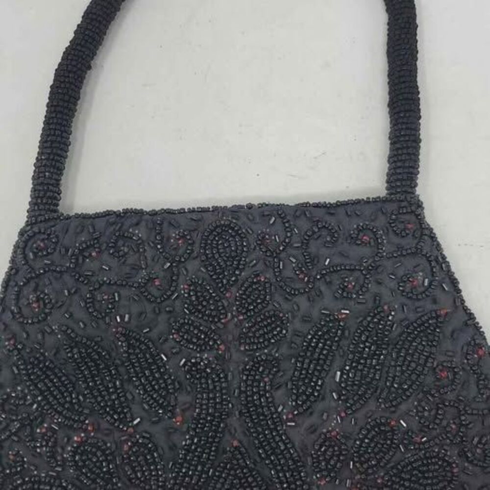 Vintage Black Beaded Evening Bag